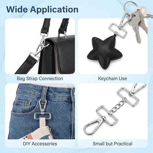 40 Pcs 1-1/2 Inch Lobster Claw Swivel Clasps, D Ring Swivel Lobster Claw Clasps, Metal Lobsters Lanyard Clasp, Push Gate Snap Hooks for DIY Crafts Keychain Purse Bag Making