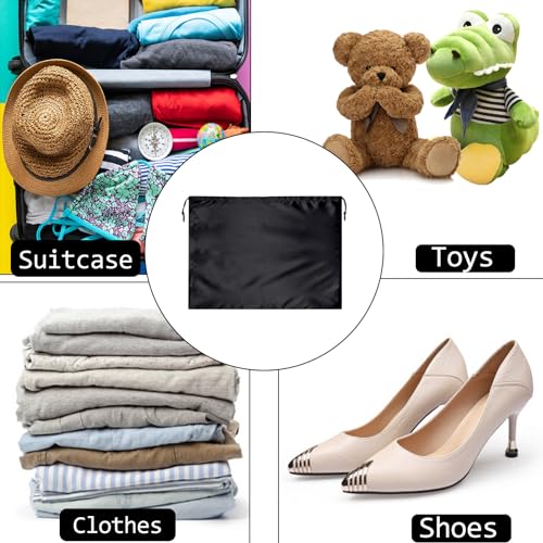 10 Pack Purse Dust Bags Large Silk Drawstring Dust Bag Cover for Handbag Shoe Storage(Black, M-19.6 × 15.7 in) - color: Black-10pcs, style: M-19.6 × 15.7 in