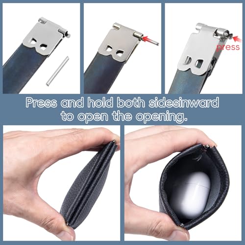 Coshar 20pcs Metal Internal Flex Frames Kiss Clasp Spring Clip Hook | Metal Bag Making Supplies, Internal Flex Frame, Use for Bag Coin Purse Wallet DIY Craft, 110mm Long - size: 110mm(20pcs)
