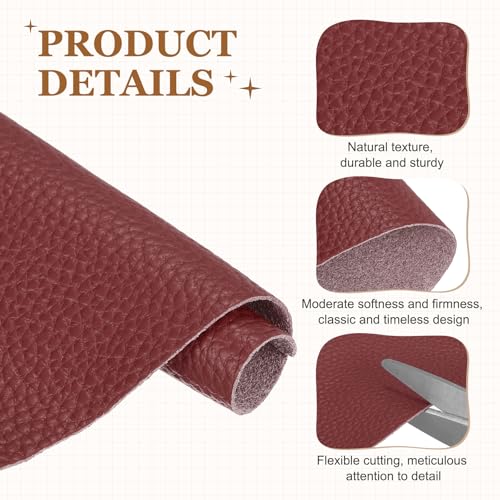 MECCANIXITY Top Grain Leather Sheet 11.8 x 7.9 Inch Natural Cow Leather 0.8mm Fabric Pieces for DIY Craft Furniture Office Belts Notebook Covers, Dark Red - color: Dark Red, size: 0.8mm