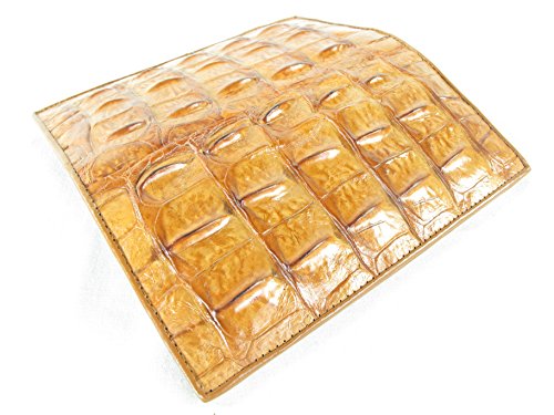 Pelgio Genuine Crocodile Alligator Backbone Skin Leather Checkbook Long Wallet (Tan Brown) - color: Tan Brown