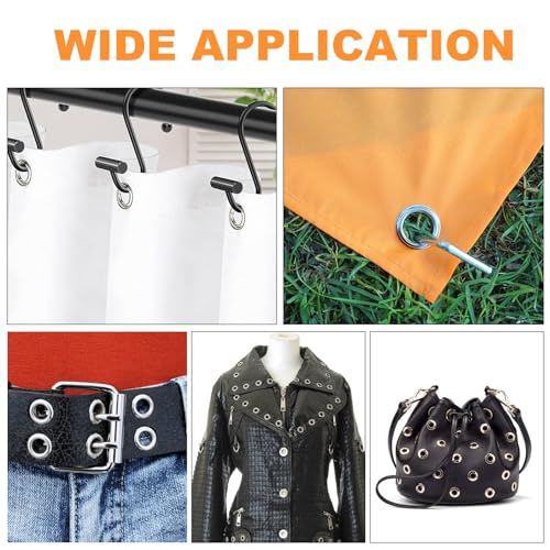 Heavy Duty Grommet Tool Kit, Handheld 3/8 inch Eyelet Kit Manual Grommet Press Machine with 500 pcs Grommets, Eyelet Grommet Kit with Carrying Case for Tarp, Fabric & Leather - Black