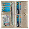 Ultra Slim Thin Leather Women Wallet RFID Blocking Credit Card Holder Bifold Long Ladies Billfold - color: 1-waxed Champion Gold