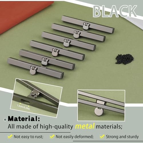 BUTUZE 6pcs Bag Clasps Purse, 4.52inches Metal Purse Frame Kiss Clasp Purse Frame, Purse Clasps for Bag Making, Metal Purse Frame Wallet Clasp, Bag Clasp for Purse Making, Bag Making - color: BLACK