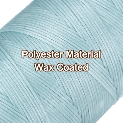 Uxcell 150D 0.8mm Flat Waxed Polyester Leather Sewing Thread, Dark Blue, 284 Yards (260m), 1 Roll - color: Dark Blue