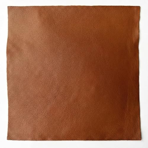 Natural Grain Cow Leathers: 12'' x 12'' Pre-Cut Leather Pieces (Cognac, 3 Pieces) - color: Cognac, size: 3 Pieces