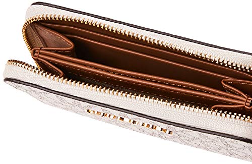Michael Kors Jet Set Small Zip Around Card Case, Gold-Tone Hardware/Vanilla/Acorn - color: Gold-tone Hardware/Vanilla/Acorn