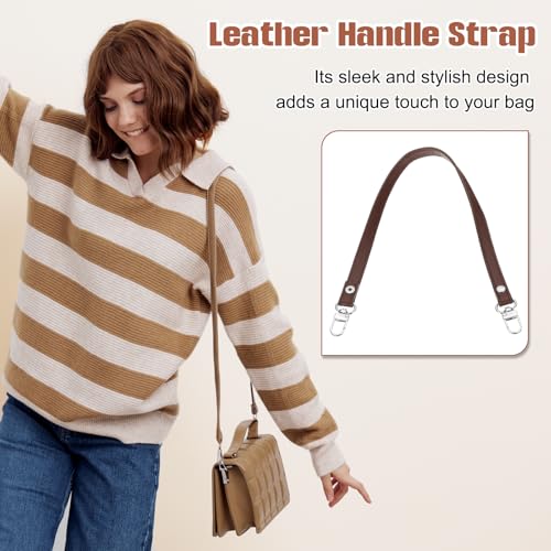 PATIKIL Leather Purse Handle Strap, 2 Pcs 17 Inch Leather Purse Strap Replacement DIY Women Clutch Bag Handbag Top Handle Strap Repair Accessories, Dark Brown - color: Dark Brown, size: 17 Inch