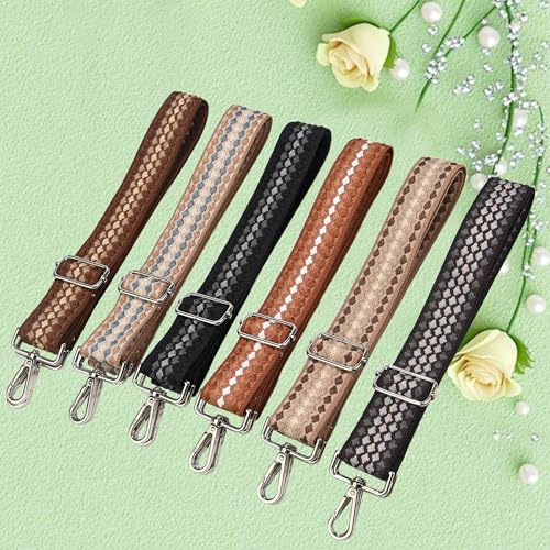 1.5" Wide Purse Strap Silver Hardware Adjustable Replacement Long Crossbody Bag Strap for Thick Shoulder Bags Canvas Handbags Straps - color: Silver Hardware-502