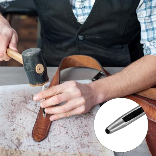 1.8MM Leather Hole Punch Tool [4PCS] - Metal Round Belt Hole Puncher Use for Leather Working & Belts & Watch Band & Paper & Plastic - [Silver Tone] Round Hollow Tools - size: 1.8mm