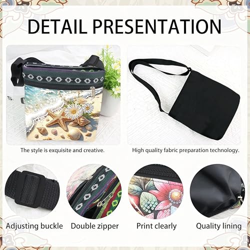 LSQFS Diamond Art Bags Crossbody Kit - DIY Diamond Painting Art Bag for Adults, Gem Art Craft Kits for Women, Stylish Diamond Art Projects Purse as Gift - color: Beach 1