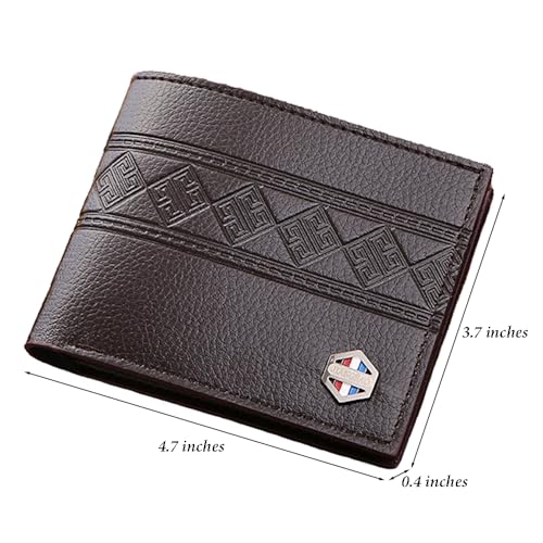 Slim Wallet for Men with Money Clip, Minimalist Wallet with Zipper, Bifold Mens Wallets with Credit Card Holder, PU Leather Men's Wallet with Coin Purse, Carteras Para Hombres (Coffee 6) - color: Coffee 6
