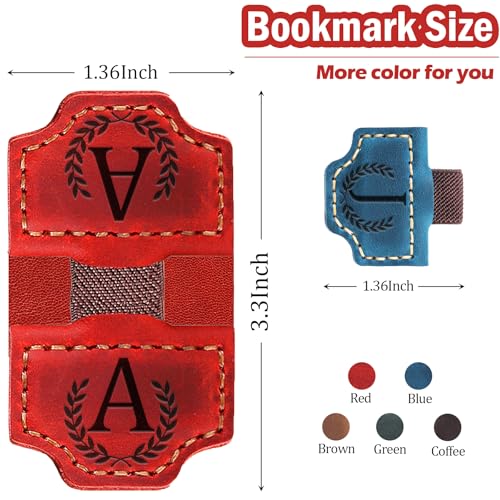 Personalized Leather Magnetic Bookmark with Pen Holder, Bookmark 26 Letters Name Initial Bookmarks for Readers, Book Lover Gifts for Women Men Notebook Accessories (Purple, H) - color: Purple, size: H