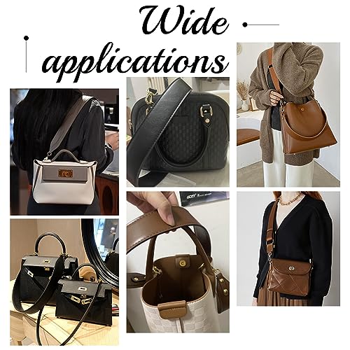 PH PandaHall Crossbody Bag Straps, 28.5 Inch Short Bag Strap Purse Strap 1.4 Inch Wide PU Leather Replacement Shoulder Strap with Golden Metal Clasps for Women DIY Underarm Bag Handbag, Black - color: Black Strap+golden Buckle