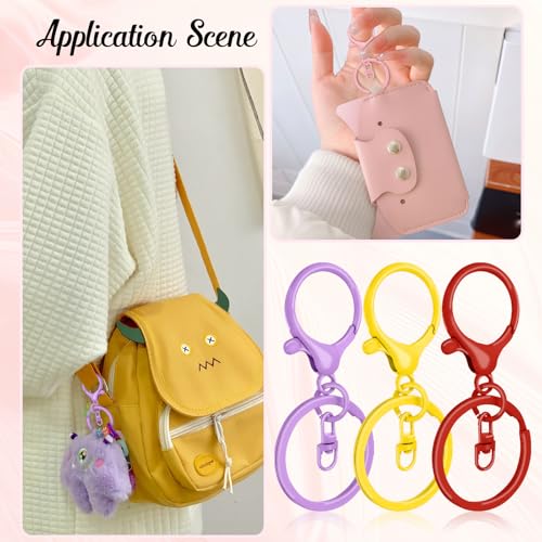 30Pcs Lobster Claw Clasps Keychain for Jewelry Making,Metal Lobster Clasp Swivel Trigger Clips with Swivel Clasps Hook Clips Flat Split Keychain Ring for Keychains Purse Hardware DIY Crafts(Blue) - color: Blue