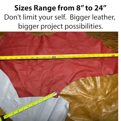 Leather Scraps - Soft and Flexible. New Larger Sizes. Mixed Colors. 2-7 Pieces per Pack. 2 lbs.