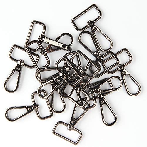 JWBIZ 15 Pcs D Ring Swivel Lobster Claw Clasp, Push Gate Snap Hooks Trigger Clips(Gun Black, 1 inch) - color: Gun Black, size: 1 inch