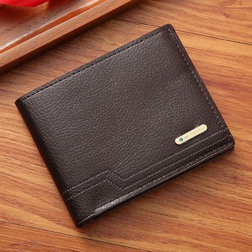 Slim Wallet for Men with Coin Purse, Minimalist Wallet with Zipper, Bifold Mens Wallets with Credit Card Holder, PU Leather Men's Wallet with Money Clip, Carteras Para Hombres (Coffee L) - color: Coffee L