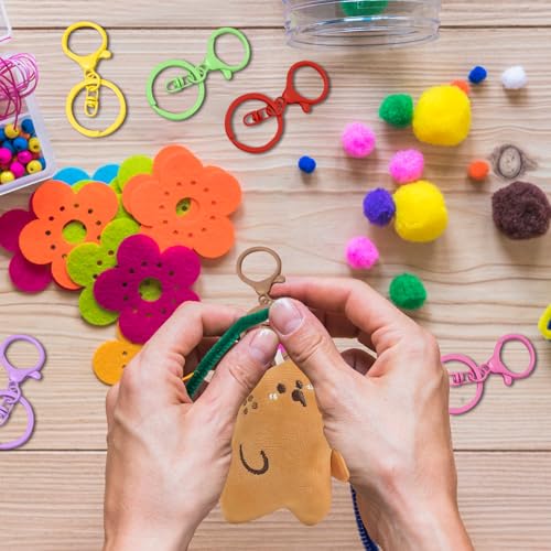 30Pcs Lobster Claw Clasps Keychain for Jewelry Making,Metal Lobster Clasp Swivel Trigger Clips with Swivel Clasps Hook Clips Flat Split Keychain Ring for Keychains Purse Hardware DIY Crafts(Coffee) - color: Coffee