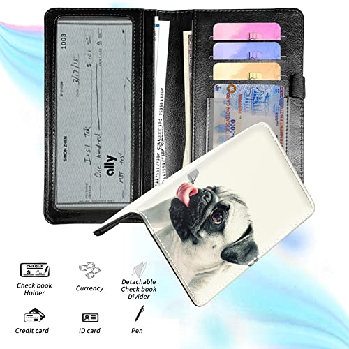 Design Your Own Photo Check Book Cover for Personal Checkbook, Customized Checkbook Plastic Insert Flap Card Holder Pen Hoop Holder with RFID Blocking Slim Wallet for Women Men - color: Customized