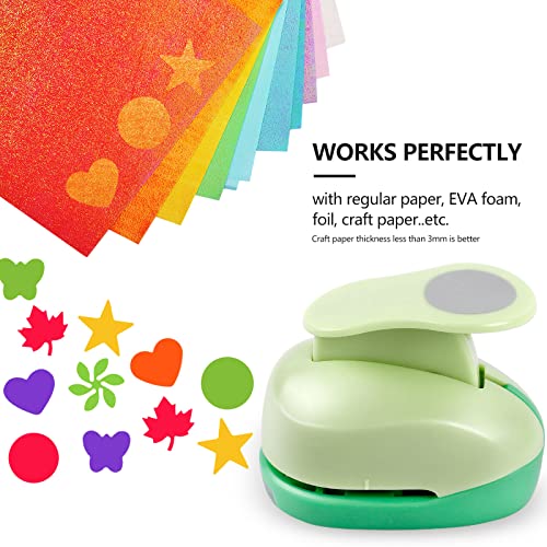 UCEC Paper Punches for Crafting, 1 Inch Craft Puncher, 6 Pcs Hole Punch | Shapes Cutters for Paper Craft Heart, Circle, Star, Butterfly, Maple Leaf, Flower Punch Sets for DIY Projects Scrapbook - style: 6 Diffrent Shapes Set 2