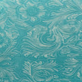 Aqua Blue Western Floral PU Faux Leather Vinyl Fabric - Sold by The Yard - 56" - color: Aqua Blue