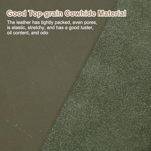 uxcell Genuine Leather Sheet, 11.8" x 11.8" Natural Distressed Cowhide Full Grain Leather Pieces, Pre Cut Sheets for Crafting, Sewing, Tooling, Sheath Making, Dark Green - color: Dark Green