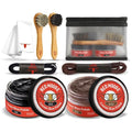 Shoe Cleaning Kit for Leather Shoes – Black Shoe Polish Kit with Cream, Brushes, Cloth, and Travel Case – USA Made - color: 8pc Kit Black & Brown