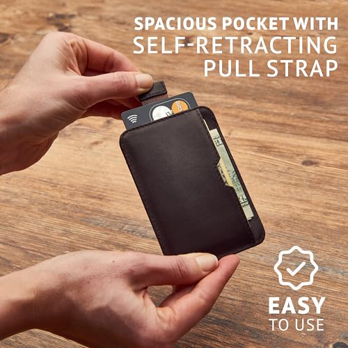 Vaultskin CHELSEA Slim Leather Card Wallet for Men, RFID (Brown) - color: Brown