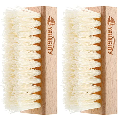 YoungJoy Sneaker Cleaning Brush Shoes Shine Dauber Nylon/Horsehair/Boar Cleaner Brushes Crepe Applicators(Beige PP Bristle) - style: Beige Pp Bristle