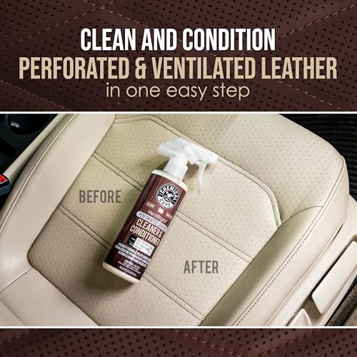 Chemical Guys, VentRight Leather Cleaner & Conditioner, Vented Seats, 16 oz | Deep cleaning leather cleaner for ventilated seats with added protection removes dirt, oils, residue and grime