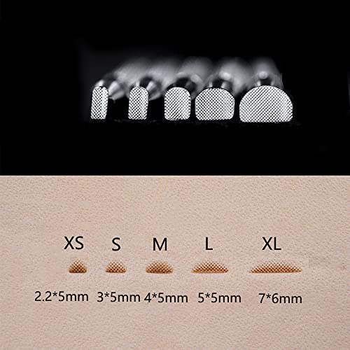 Singring Leather Stamping Tool Beveling Set 5Pcs Undercut Checkered Stamps Stainless Steel Carving DIY LeatherCrafts Kit (Checkered Beveler)