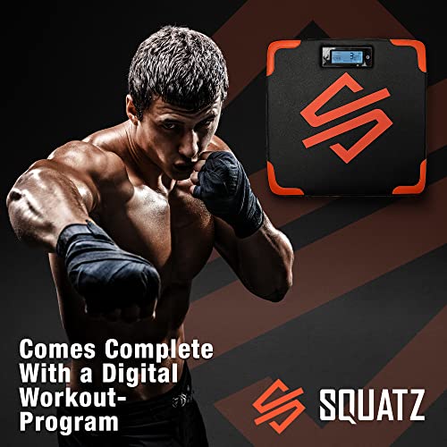 SQUATZ Portable Boxing Mat with Digital Counter – Wall-Mounted Punching Pad with Accurate Punch Strength Tracker, Built-in Foam & Home Gym Training Equipment