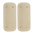 PATIKIL 7.9 x 3.5inch Leather Bag Bottom, 2 Pcs PU Leather Bag Bases Purse Making Knitting Rectangle Crochet Bottom Shaper Pad with Holes Durable for Crochet DIY Handbag Tote, Gold - color: Gold