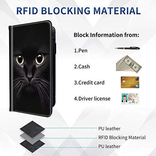 Checkbook Cover - Premium Leather Standard Duplicate Register Check Card Book Holder Wallet with RFID Blocking Function for Girl Men Women,Big Cat Eyes - color: Big Cat Eyes