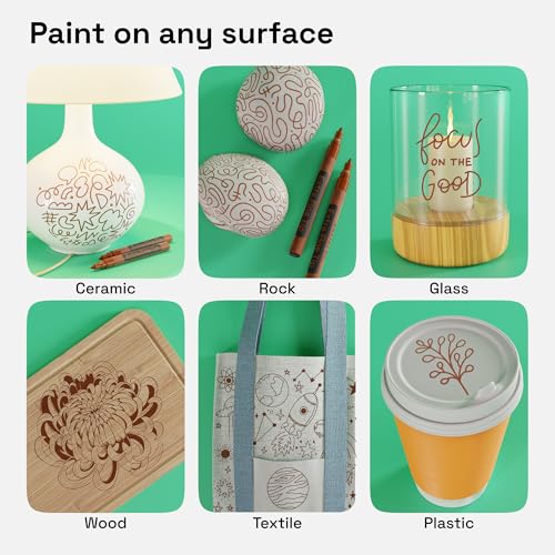 ARTISTRO Brown Acrylic Paint Markers - 0.7mm Extra Fine-Tip - Set of 2 - color: Brown