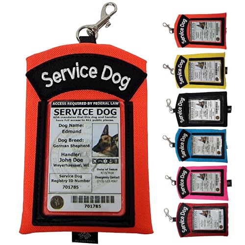 ActiveDogs Service Dog ID Card Pouch, Clip-On Badge Holder, Orange - color: Orange