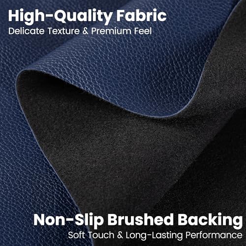 Marine Vinyl Fabric, Upholstery Faux Leather Fabric by The Yard, 1.05mm Lychee Texture Leather Sheets for Sofa Chairs Handbags Hair Bows Earrings Crafts (1 Foot 12''X 54'', Blue) - color: Blue, size: 1 Foot