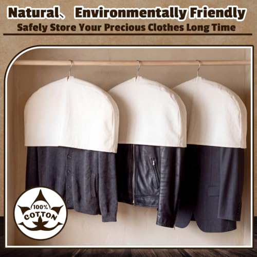 Tranqun 3 Pack 100% Cotton Shoulder Covers for Hanging Clothes Breathable