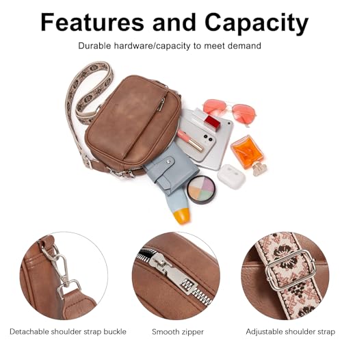 CLUCI Crossbody Bags for Women Crossbody Purses for Women Cross Body Bag Crossbody Purse with Adjustable Wide Strap | Womens Cross Body Bag Purse, Adjustable Wide Strap, Gifts for Women - color: 1-1brown