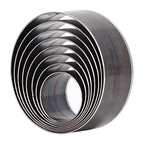 Round Leather Cutting Die Set 8 Pieces, 25-60mm Alloy Steel Punching Tools, Durable and Deform Prevention for Leather Craft