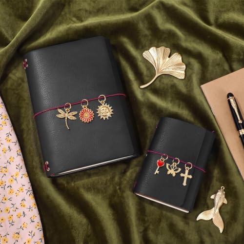 Chicplaid 2 Set DIY Leather Making Kit for Passport Small Journal Pocket Notebook Cover with 2 Full Grain Cowhide Sheet, 4-Color Elastic Cords, Brass Eyelets & Essentials with Manual - color: Black, style: Passport