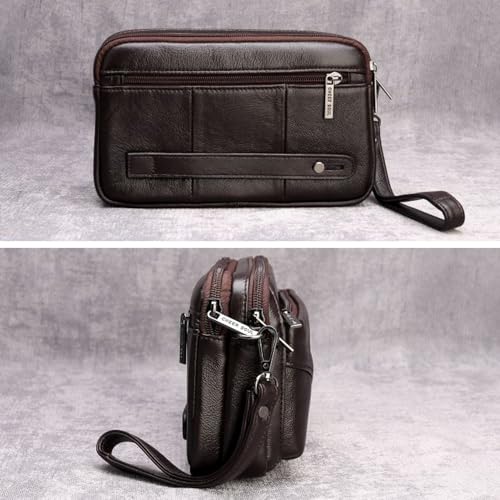 Leather Clutch Purse Wallet Men Wrist Bag - color: #10coffee