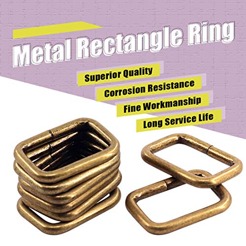 Swpeet 60Pcs Heavy Duty Metal Rectangle Ring - color: Bronze, size: 1/2 Inch