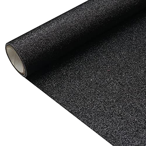 Black 11.8X 53 Inch (30 x 135 cm) Sparkly Superfine Glitter Leather Rolls Shiny Faux Fabric Canvas Perfect for Craft DIY Handmade Projects Patchwork Bow Earring Craft Key Chain - color: Black