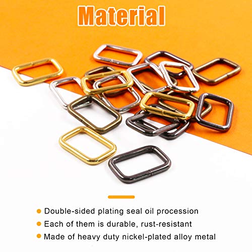 1 inch 25mm Metal Belt Buckle Hardware Assortment Webbing Strap Loops Clasp for Belt Craft DIY Accessories - style: Rectangle Rings