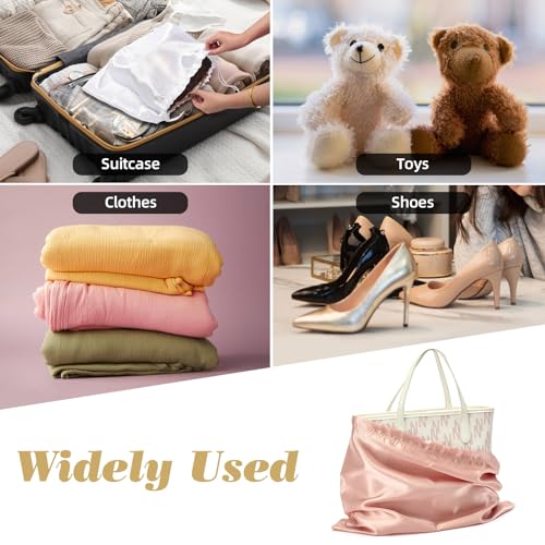 12 Pack Dust Bags for Handbags Travel Storage Pouch Silk Cloth Bag - color: C-Pink, size: 19.6x15.7in