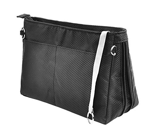 Vercord Expandable Nylon Handbag Purse Organizer Insert Liner Shaper Bag In Bag Black Large - color: Black, size: Large