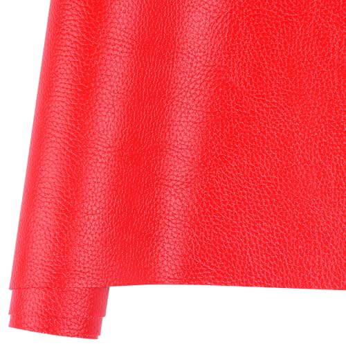 Ramya Faux Leather Sheets Roll 12" X 53"(30cm X 135cm) Upholstery Faux Leather Suitable for Handmade DIY, Earrings, Hair Clips, Sewing Crafts Projects (Red) - color: Red