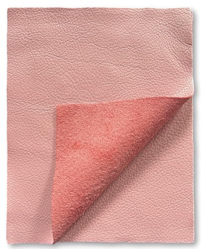 Natural Grain Cow Leather: 8.5'' x 11'' Pre Cut Leather Pieces (Pink, 5-Pack) - color: Pink, size: 5-Pack